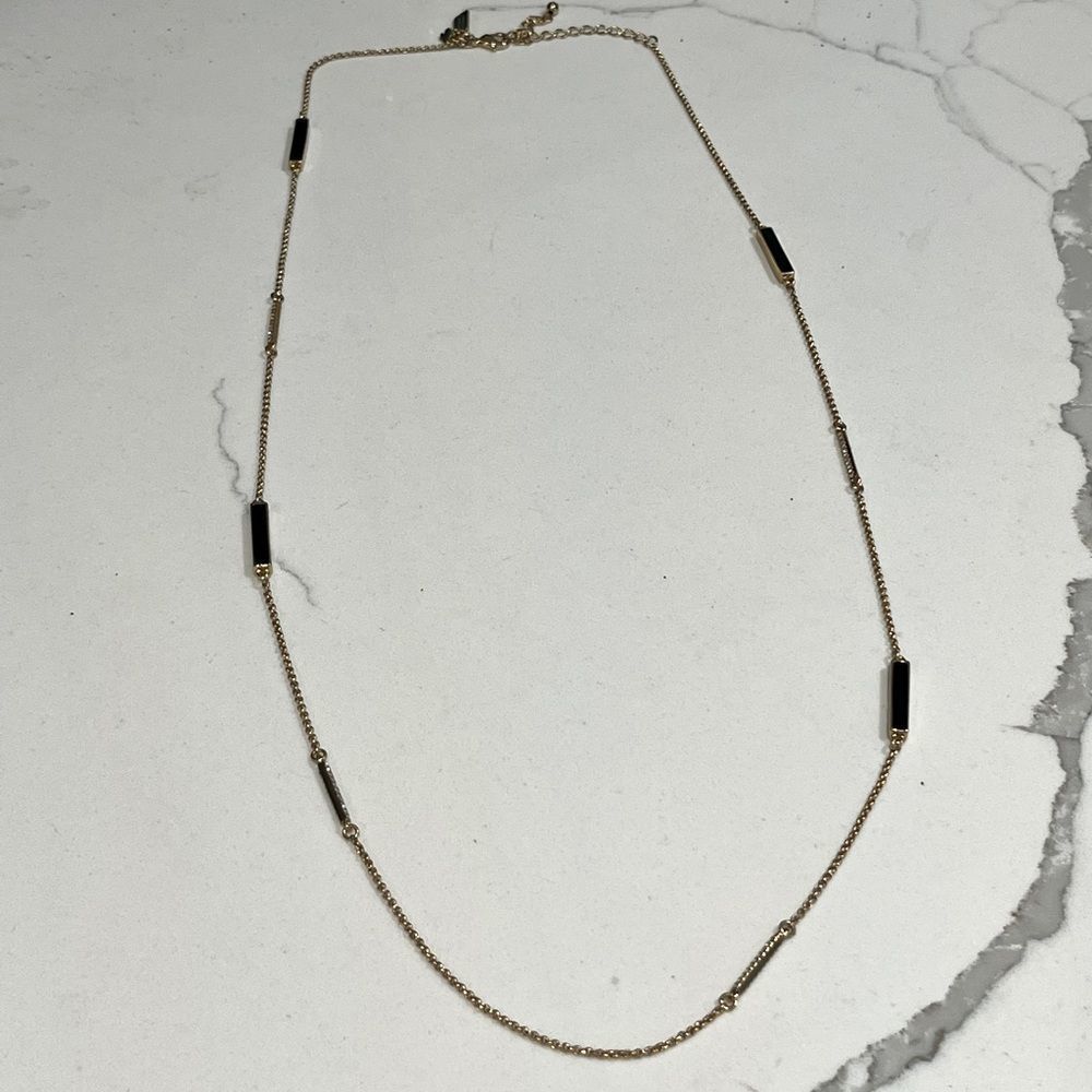 Kate Spade 34” gold, black and pave CZ necklace. Excellent condition! NWOT - Picture 4 of 9
